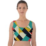 Geometric Pattern Retro Colorful Abstract Velvet Crop Top