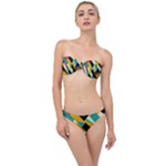 Geometric Pattern Retro Colorful Abstract Classic Bandeau Bikini Set