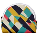 Geometric Pattern Retro Colorful Abstract Horseshoe Style Canvas Pouch