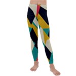 Geometric Pattern Retro Colorful Abstract Kids  Lightweight Velour Leggings