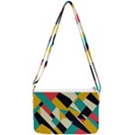 Geometric Pattern Retro Colorful Abstract Double Gusset Crossbody Bag