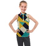 Geometric Pattern Retro Colorful Abstract Kids  Sleeveless Polo T-Shirt