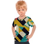 Geometric Pattern Retro Colorful Abstract Kids  Sports T-Shirt