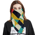 Geometric Pattern Retro Colorful Abstract Face Covering Bandana (Triangle)