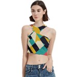 Geometric Pattern Retro Colorful Abstract Cut Out Top