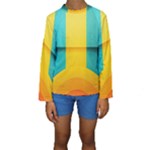 Colorful Rainbow Pattern Digital Art Abstract Minimalist Minimalism Kids  Long Sleeve Swimwear