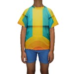 Colorful Rainbow Pattern Digital Art Abstract Minimalist Minimalism Kids  Short Sleeve Swimwear