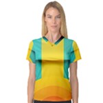 Colorful Rainbow Pattern Digital Art Abstract Minimalist Minimalism V-Neck Sport Mesh T-Shirt