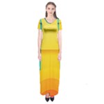 Colorful Rainbow Pattern Digital Art Abstract Minimalist Minimalism Short Sleeve Maxi Dress