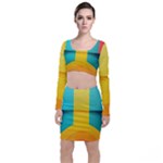 Colorful Rainbow Pattern Digital Art Abstract Minimalist Minimalism Top and Skirt Sets