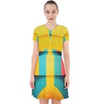 Colorful Rainbow Pattern Digital Art Abstract Minimalist Minimalism Adorable in Chiffon Dress