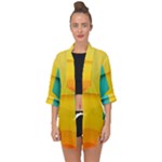 Colorful Rainbow Pattern Digital Art Abstract Minimalist Minimalism Open Front Chiffon Kimono