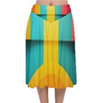 Colorful Rainbow Pattern Digital Art Abstract Minimalist Minimalism Velvet Flared Midi Skirt