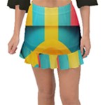 Colorful Rainbow Pattern Digital Art Abstract Minimalist Minimalism Fishtail Mini Chiffon Skirt