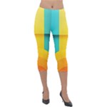 Colorful Rainbow Pattern Digital Art Abstract Minimalist Minimalism Lightweight Velour Capri Leggings 