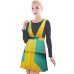 Colorful Rainbow Pattern Digital Art Abstract Minimalist Minimalism Plunge Pinafore Velour Dress