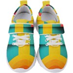 Colorful Rainbow Pattern Digital Art Abstract Minimalist Minimalism Kids  Velcro Strap Shoes