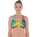 Colorful Rainbow Pattern Digital Art Abstract Minimalist Minimalism Cross Back Hipster Bikini Top 