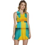 Colorful Rainbow Pattern Digital Art Abstract Minimalist Minimalism Sleeveless High Waist Mini Dress