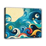Waves Ocean Sea Abstract Whimsical Abstract Art Pattern Abstract Pattern Water Nature Moon Full Moon Canvas 10  x 8  (Stretched)