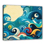 Waves Ocean Sea Abstract Whimsical Abstract Art Pattern Abstract Pattern Water Nature Moon Full Moon Canvas 24  x 20  (Stretched)