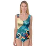 Waves Ocean Sea Abstract Whimsical Abstract Art Pattern Abstract Pattern Water Nature Moon Full Moon Princess Tank Leotard 