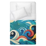 Waves Ocean Sea Abstract Whimsical Abstract Art Pattern Abstract Pattern Water Nature Moon Full Moon Duvet Cover (Single Size)