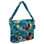 Waves Ocean Sea Abstract Whimsical Abstract Art Pattern Abstract Pattern Water Nature Moon Full Moon Buckle Messenger Bag