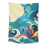 Waves Ocean Sea Abstract Whimsical Abstract Art Pattern Abstract Pattern Water Nature Moon Full Moon Medium Tapestry