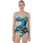 Waves Ocean Sea Abstract Whimsical Abstract Art Pattern Abstract Pattern Water Nature Moon Full Moon Sweetheart Tankini Set