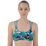 Waves Ocean Sea Abstract Whimsical Abstract Art Pattern Abstract Pattern Water Nature Moon Full Moon Line Them Up Sports Bra