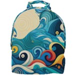 Waves Ocean Sea Abstract Whimsical Abstract Art Pattern Abstract Pattern Water Nature Moon Full Moon Mini Full Print Backpack
