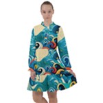 Waves Ocean Sea Abstract Whimsical Abstract Art Pattern Abstract Pattern Water Nature Moon Full Moon All Frills Chiffon Dress