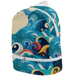 Waves Ocean Sea Abstract Whimsical Abstract Art Pattern Abstract Pattern Water Nature Moon Full Moon Zip Bottom Backpack