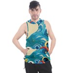 Waves Ocean Sea Abstract Whimsical Abstract Art Pattern Abstract Pattern Water Nature Moon Full Moon Men s Sleeveless Hoodie