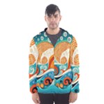 Waves Ocean Sea Abstract Whimsical Abstract Art Pattern Abstract Pattern Nature Water Seascape Men s Hooded Windbreaker