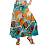 Waves Ocean Sea Abstract Whimsical Abstract Art Pattern Abstract Pattern Nature Water Seascape Women s Satin Palazzo Pants