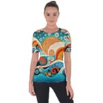 Waves Ocean Sea Abstract Whimsical Abstract Art Pattern Abstract Pattern Nature Water Seascape Shoulder Cut Out Short Sleeve Top