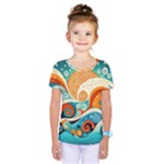 Waves Ocean Sea Abstract Whimsical Abstract Art Pattern Abstract Pattern Nature Water Seascape Kids  One Piece T-Shirt