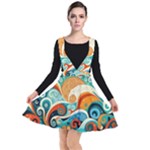 Waves Ocean Sea Abstract Whimsical Abstract Art Pattern Abstract Pattern Nature Water Seascape Plunge Pinafore Dress