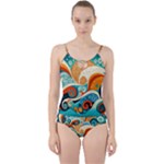 Waves Ocean Sea Abstract Whimsical Abstract Art Pattern Abstract Pattern Nature Water Seascape Cut Out Top Tankini Set