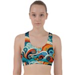 Waves Ocean Sea Abstract Whimsical Abstract Art Pattern Abstract Pattern Nature Water Seascape Back Weave Sports Bra