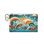 Waves Ocean Sea Abstract Whimsical Abstract Art Pattern Abstract Pattern Nature Water Seascape Canvas Cosmetic Bag (Small)