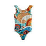 Waves Ocean Sea Abstract Whimsical Abstract Art Pattern Abstract Pattern Nature Water Seascape Kids  Frill Swimsuit
