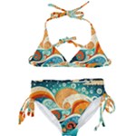 Waves Ocean Sea Abstract Whimsical Abstract Art Pattern Abstract Pattern Nature Water Seascape Kids  Classic Bikini Set