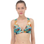 Waves Ocean Sea Abstract Whimsical Abstract Art Pattern Abstract Pattern Nature Water Seascape Classic Banded Bikini Top