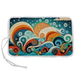 Waves Ocean Sea Abstract Whimsical Abstract Art Pattern Abstract Pattern Nature Water Seascape Pen Storage Case (L)