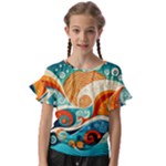 Waves Ocean Sea Abstract Whimsical Abstract Art Pattern Abstract Pattern Nature Water Seascape Kids  Cut Out Flutter Sleeves