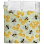Bees Pattern Honey Bee Bug Honeycomb Honey Beehive Duvet Cover Double Side (California King Size)