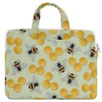Bees Pattern Honey Bee Bug Honeycomb Honey Beehive MacBook Pro 13  Double Pocket Laptop Bag